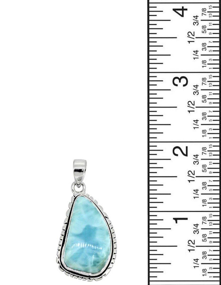 Larimar Solid 925 Sterling Silver Gemstone Pendant Necklace - YoTreasure