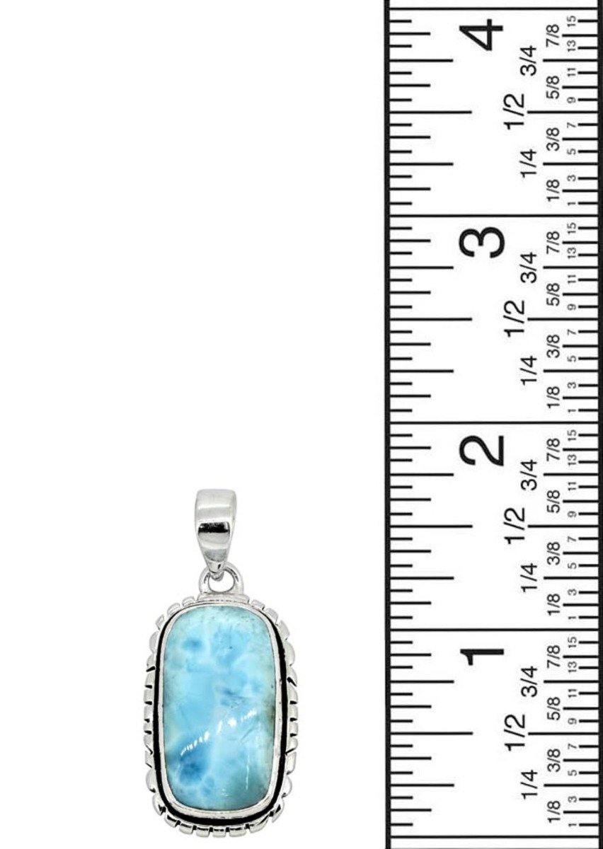 Larimar Solid 925 Sterling Silver Gemstone Pendant Necklace - YoTreasure