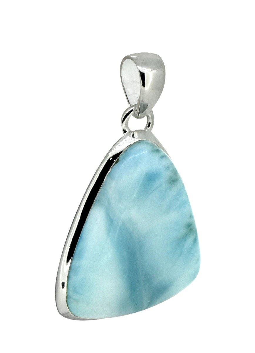 Natural Larimar Solid 925 Sterling Silver Pendant Silver Jewelry 1 3/4" - YoTreasure