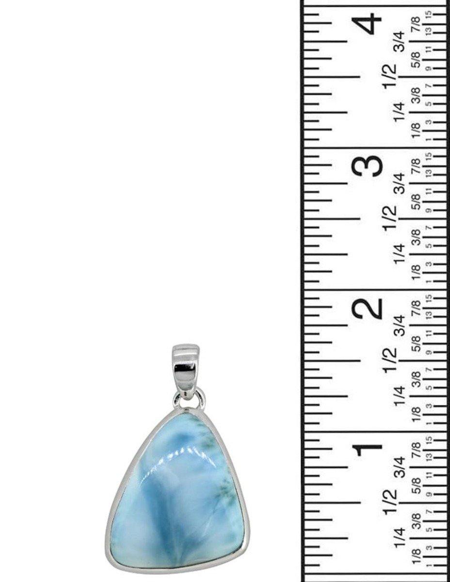 Natural Larimar Solid 925 Sterling Silver Pendant Silver Jewelry 1 3/4" - YoTreasure
