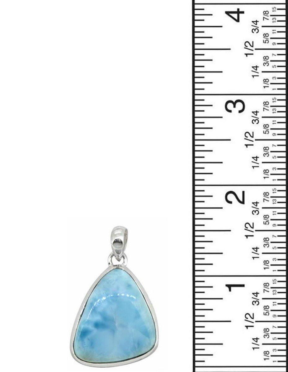 Natural Larimar Solid 925 Sterling Silver Pendant  1 3/4" - YoTreasure