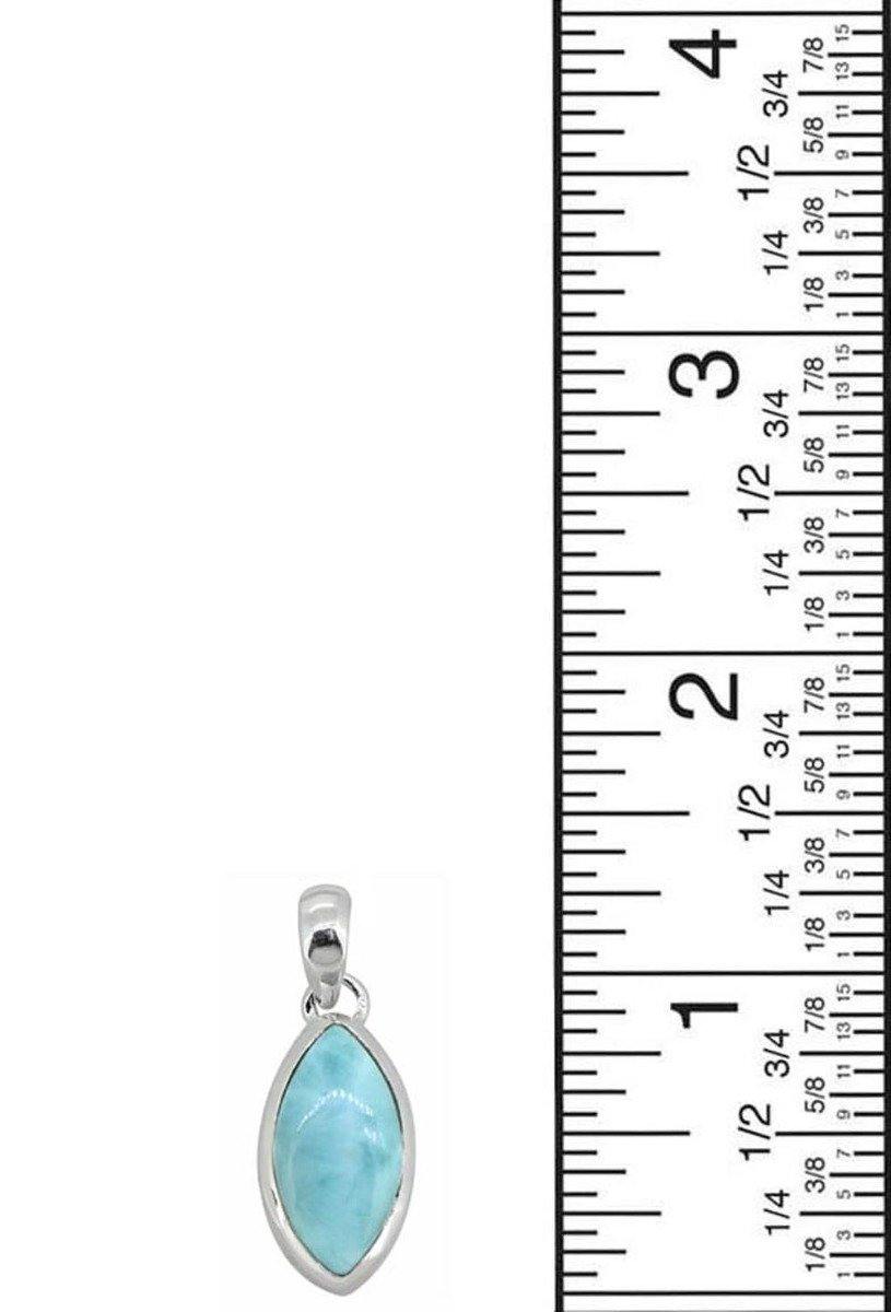 Natural Larimar Solid 925 Sterling Silver Pendant Silver Jewelry 1 1/2" - YoTreasure
