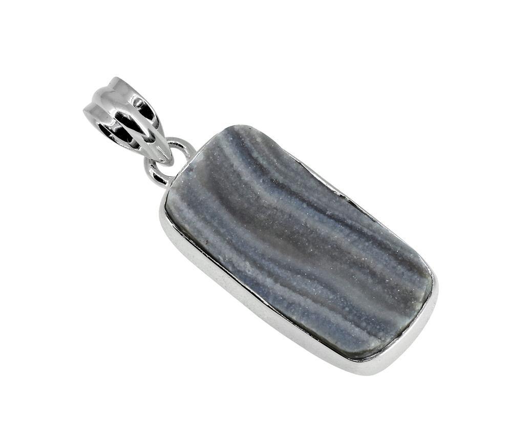 1.65" Desert Druzy Quartz Solid 925 Sterling Silver Chain Pendant Jewelry - YoTreasure