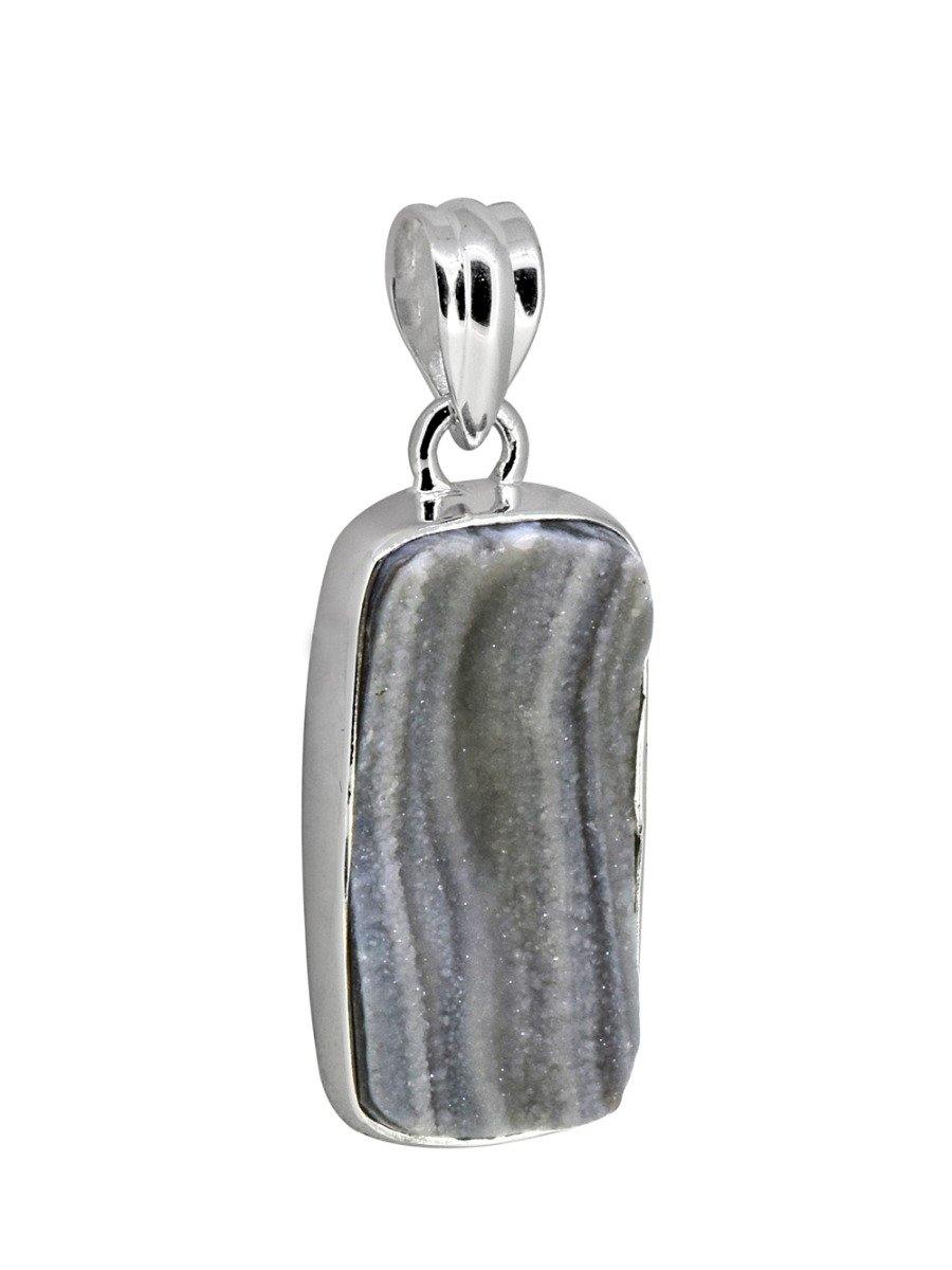 1.65" Desert Druzy Quartz Solid 925 Sterling Silver Chain Pendant Jewelry - YoTreasure