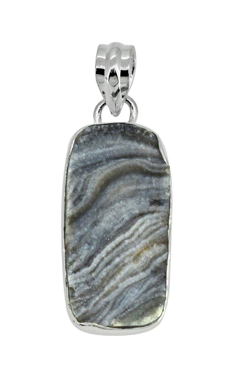 1.69" Desert Druzy Quartz Solid 925 Sterling Silver Chain Pendant Jewelry - YoTreasure