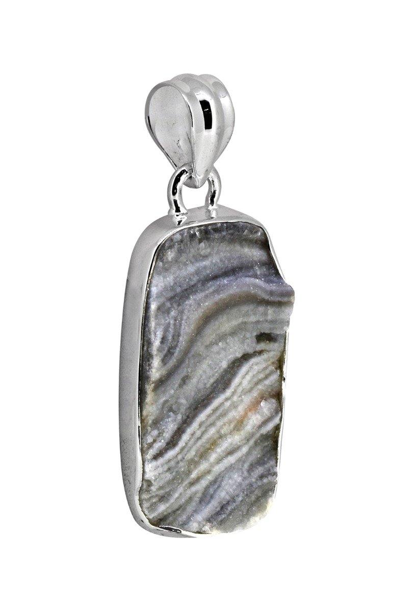 1.69" Desert Druzy Quartz Solid 925 Sterling Silver Chain Pendant Jewelry - YoTreasure