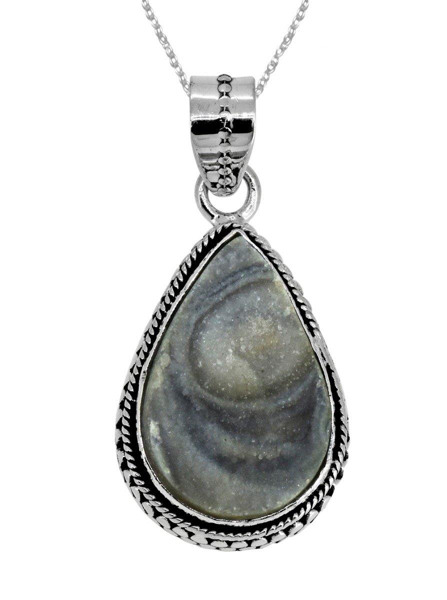 1.53" Desert Druzy Quartz Gemstone Chain Pendant - YoTreasure