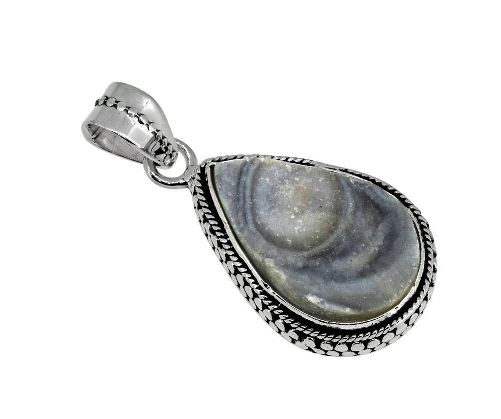 1.53" Desert Druzy Quartz Gemstone Chain Pendant - YoTreasure