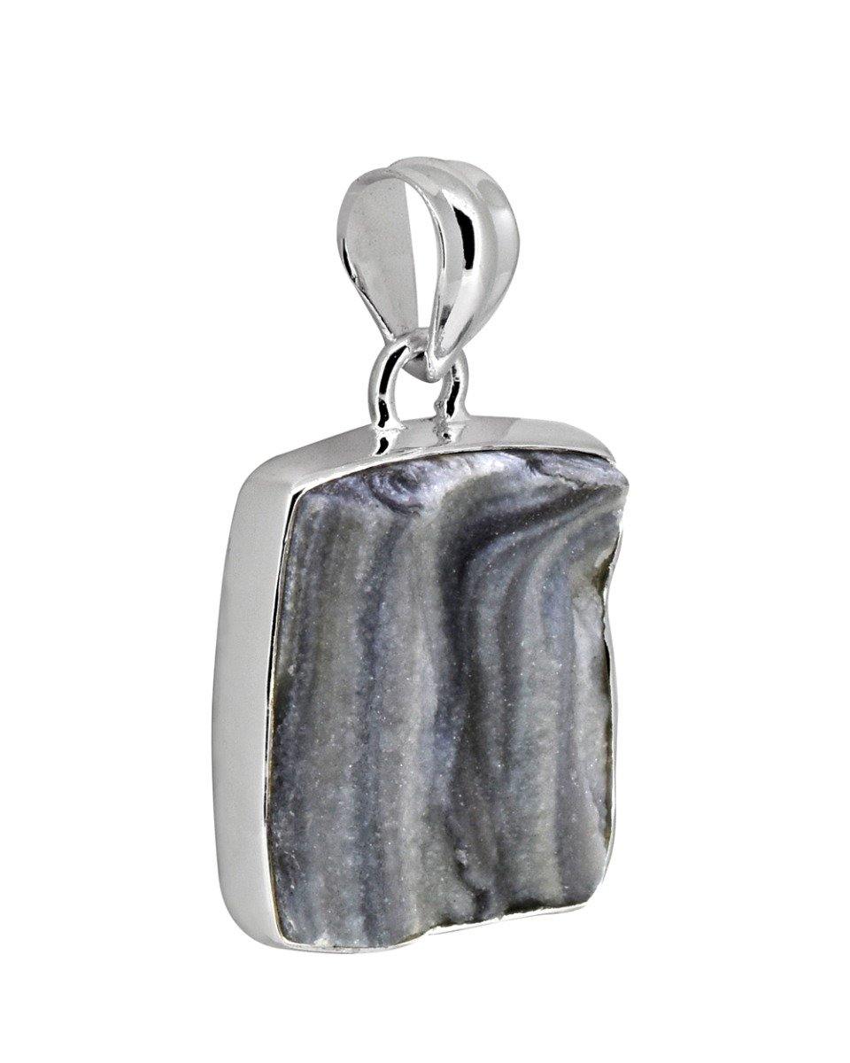 1.50" Desert Druzy Quartz Solid 925 Sterling Silver Chain Pendant Jewelry - YoTreasure