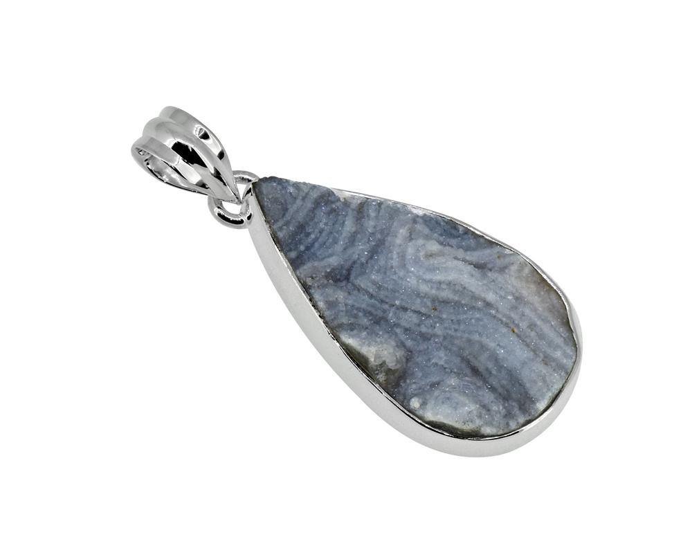 1.73" Desert Druzy Solid 925 Sterling Silver Chain Pendant - YoTreasure