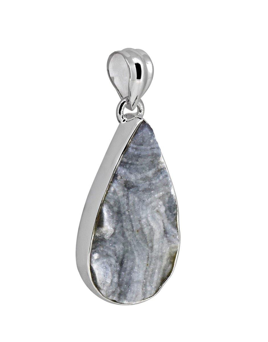 1.73" Desert Druzy Solid 925 Sterling Silver Chain Pendant - YoTreasure