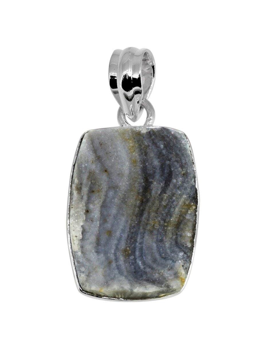 1.50" Desert Druzy Solid 925 Sterling Silver Chain Pendant Jewelry - YoTreasure