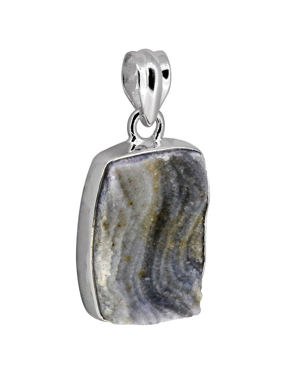 1.50" Desert Druzy Solid 925 Sterling Silver Chain Pendant Jewelry - YoTreasure
