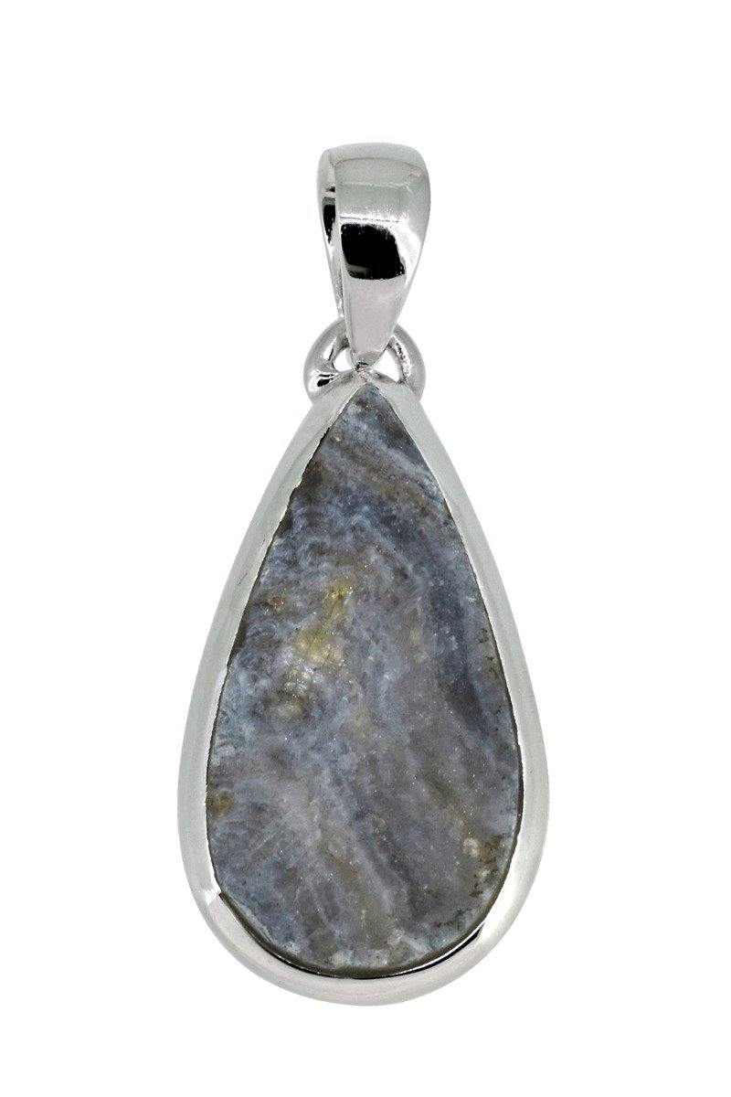 1.69" Desert Druzy Quartz Solid 925 Sterling Silver Chain Pendant Jewelry - YoTreasure