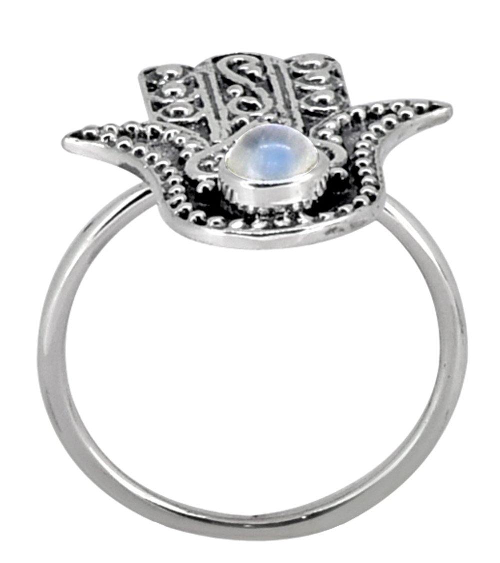Rainbow Moonstone Ring Solid 925 Sterling Silver Gemstone Jewelry - YoTreasure