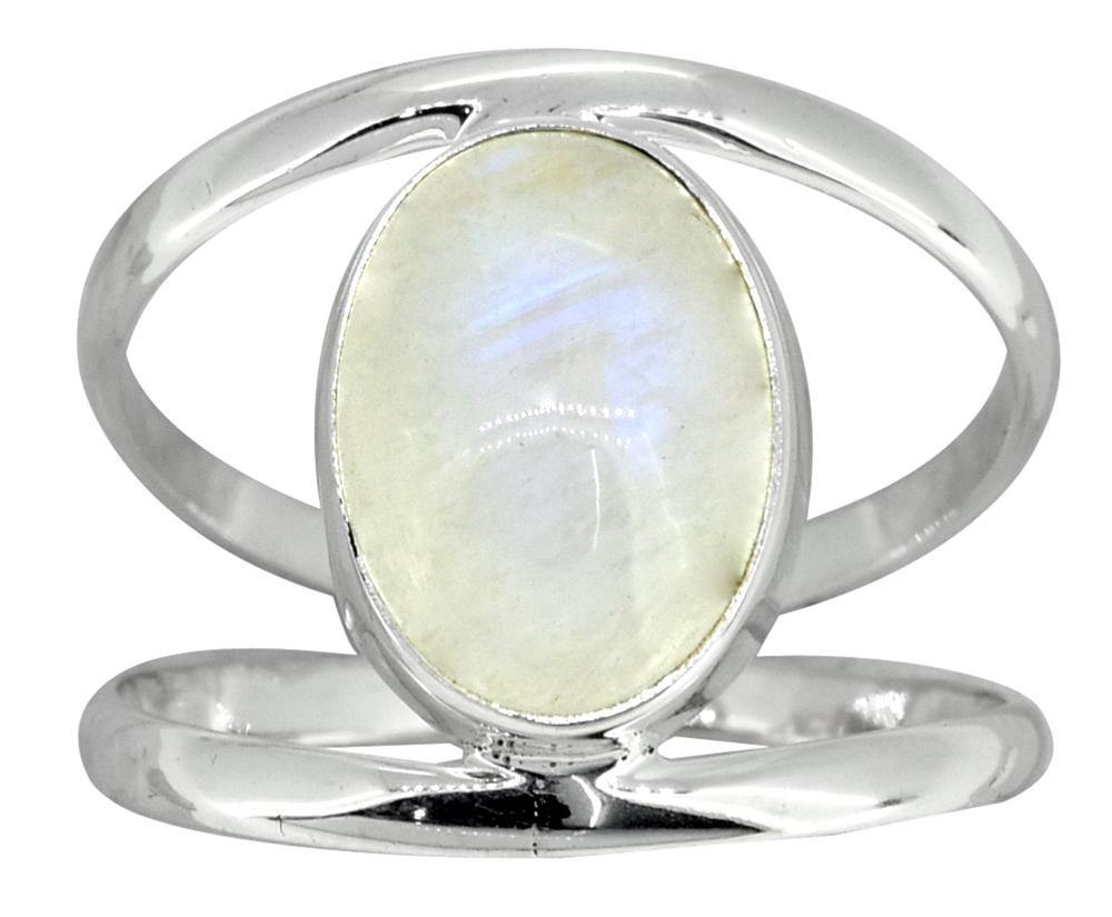 Rainbow Moonstone Solid 925 Sterling Silver Bypass Ring Jewelry - YoTreasure