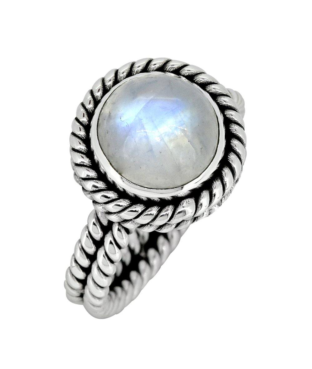 Rainbow Moonstone Solid 925 Sterling Silver Ring Jewelry - YoTreasure
