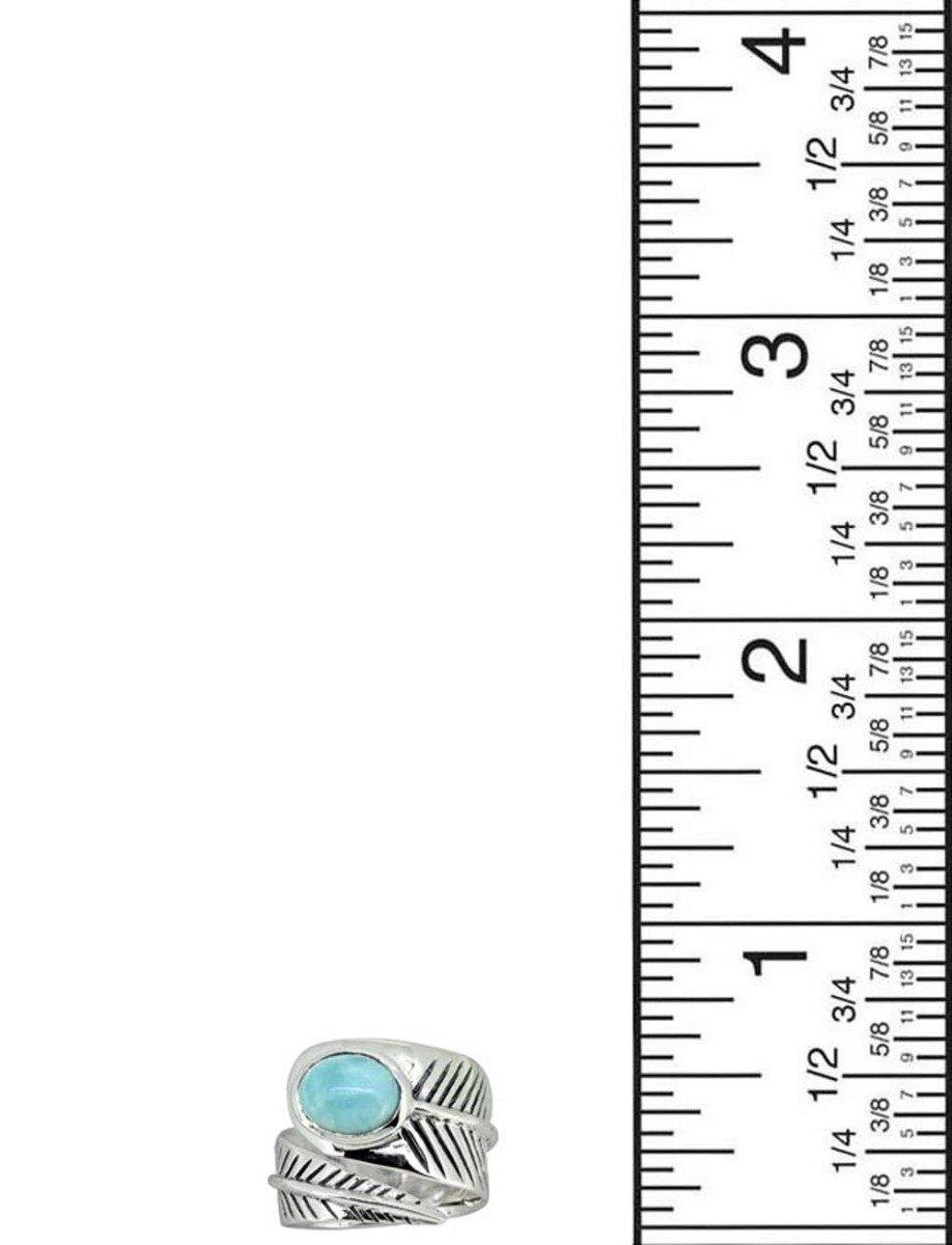 Natural Larimar Solid 925 Sterling Silver Designer Ring Jewelry - YoTreasure