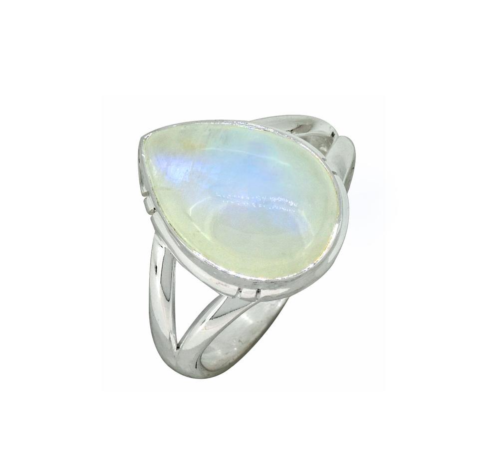 Moonstone Solid 925 Sterling Silver Teardrop Gemstone Ring - YoTreasure