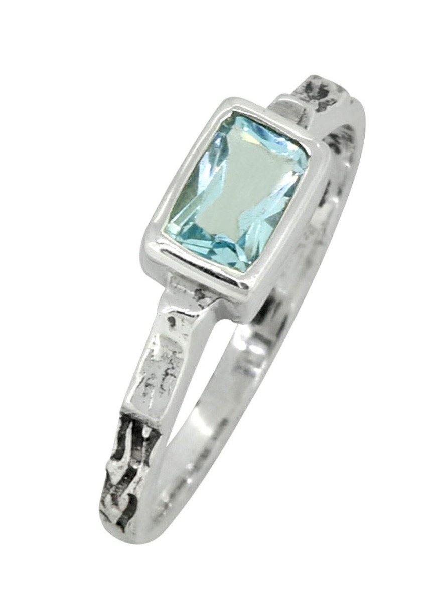 Blue Topaz Solid 925 Sterling Silver Ring Jewelry - YoTreasure