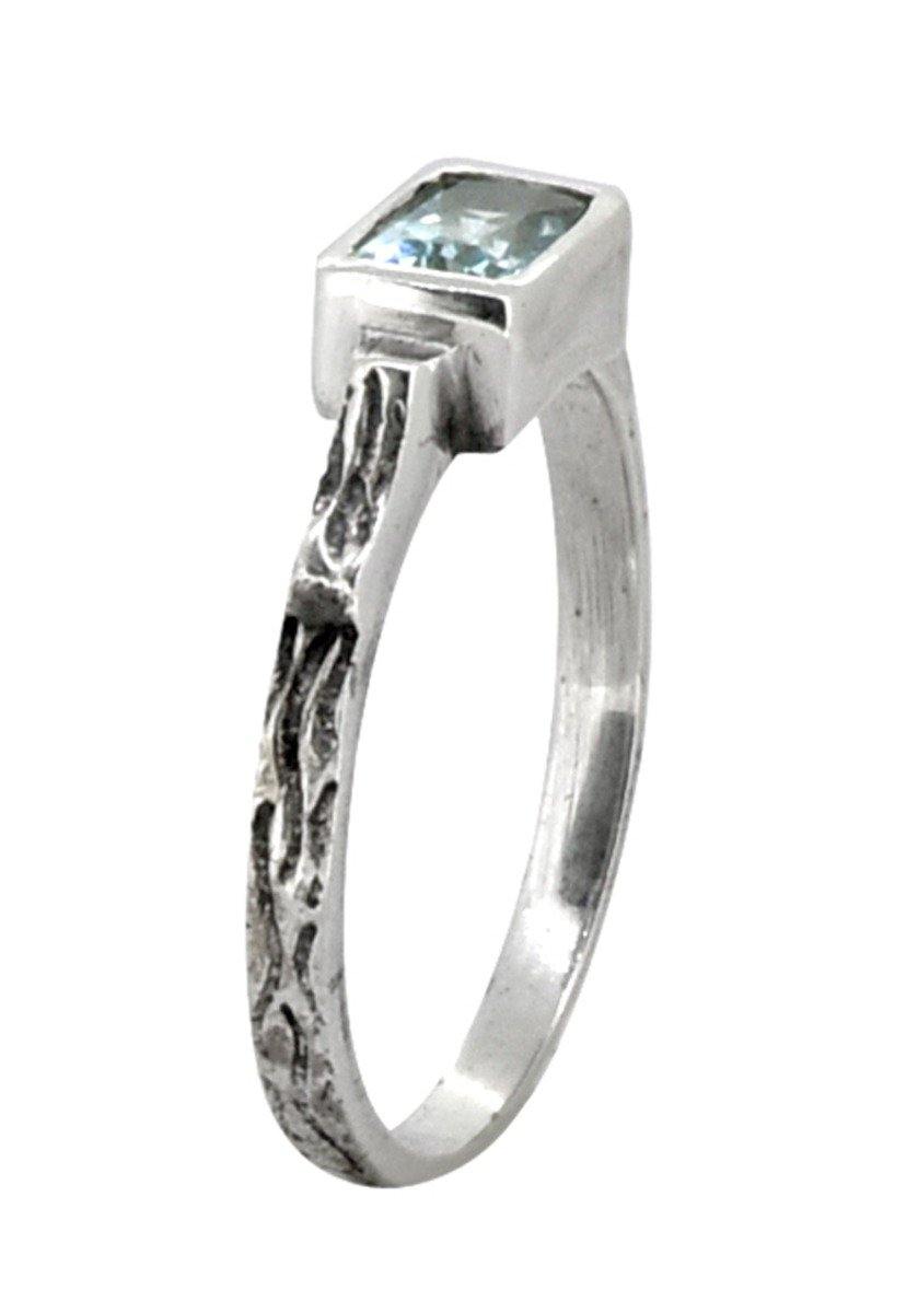 Blue Topaz Solid 925 Sterling Silver Ring Jewelry - YoTreasure