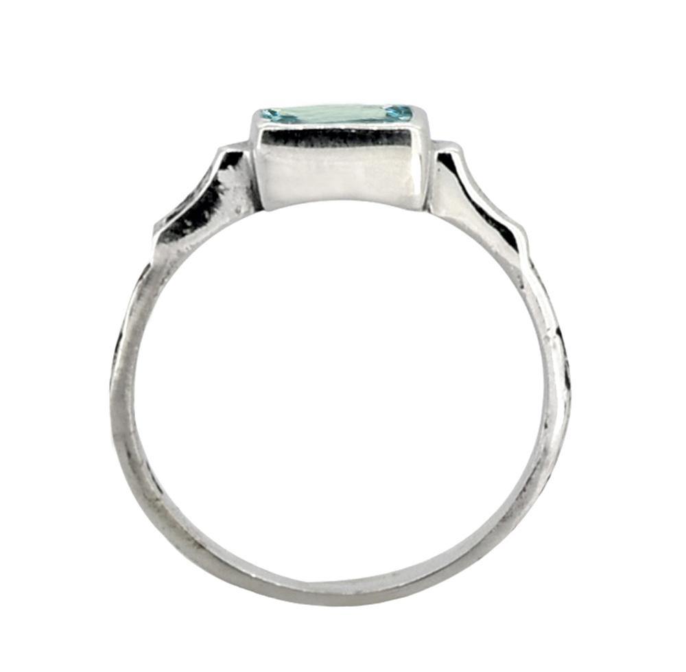 Blue Topaz Solid 925 Sterling Silver Ring Jewelry - YoTreasure