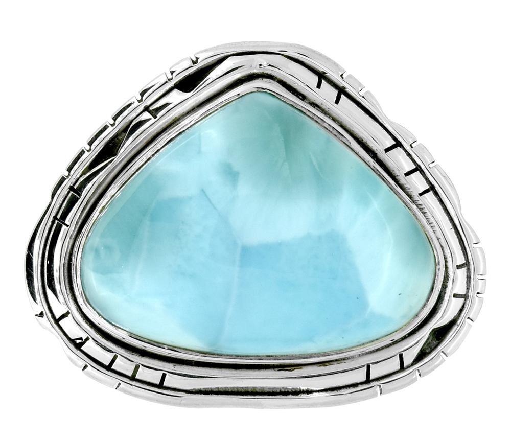 Natural Larimar 925 Sterling Silver Gemstone Ring - YoTreasure