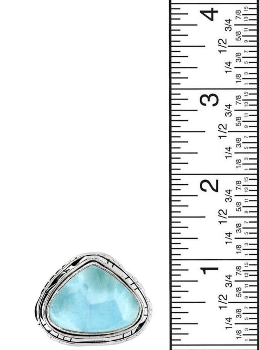 Natural Larimar 925 Sterling Silver Gemstone Ring - YoTreasure