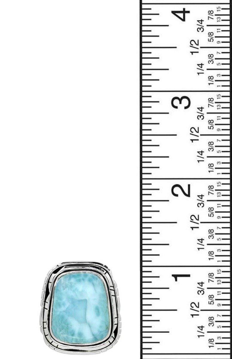 Natural Larimar 925 Sterling Silver Ring - YoTreasure
