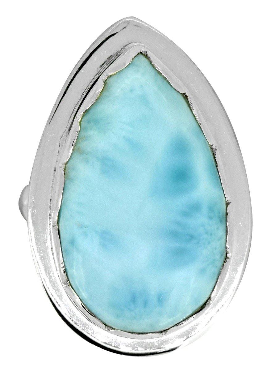 Larimar Solid 925 Sterling Silver Ring Jewelry - YoTreasure