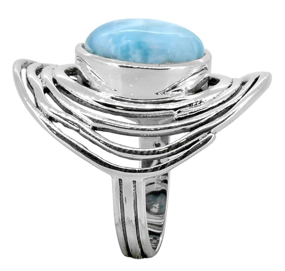Larimar Gemstone 925 Sterling Silver Ring - YoTreasure