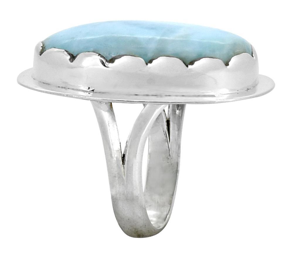 Larimar Solid 925 Sterling Silver Ring Jewelry - YoTreasure