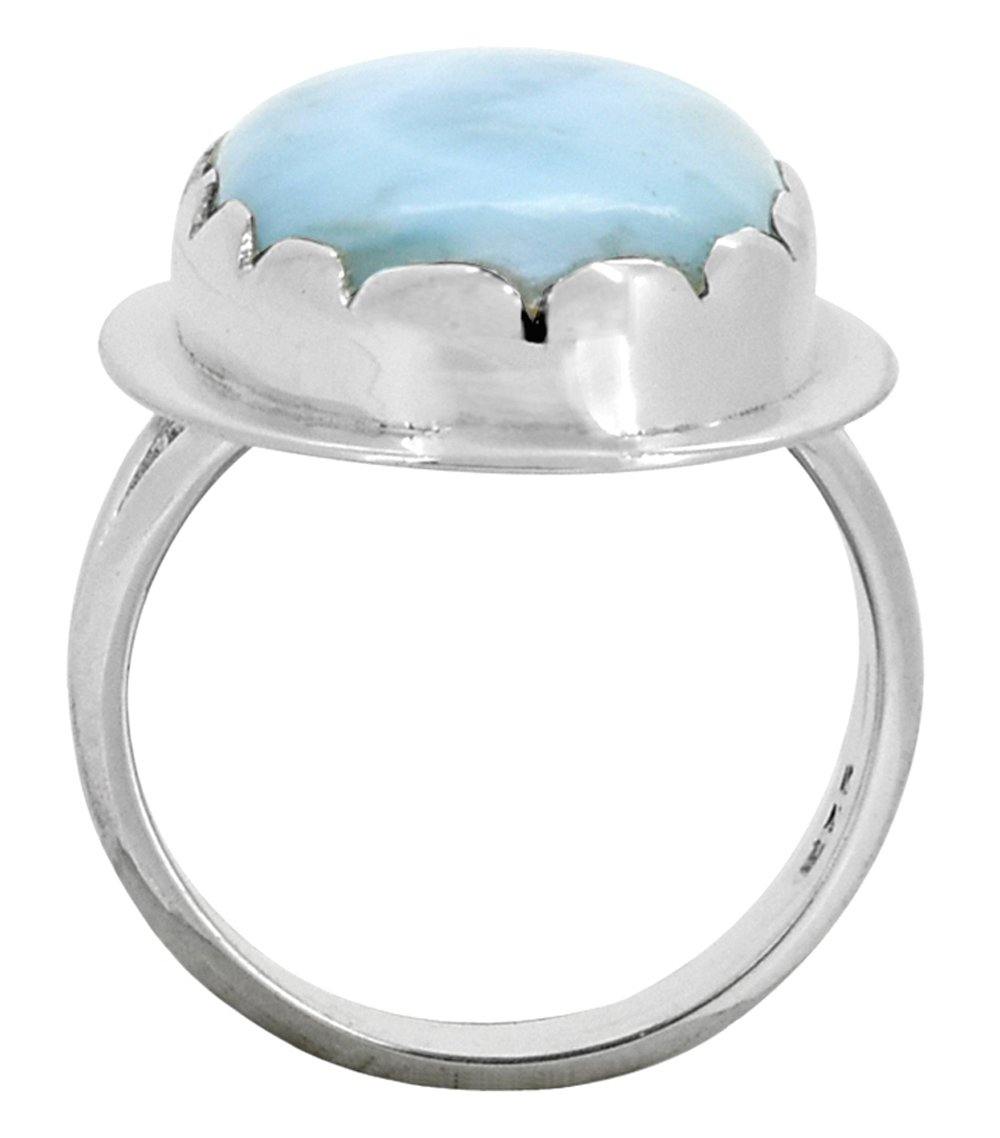 Larimar Solid 925 Sterling Silver Ring Jewelry - YoTreasure
