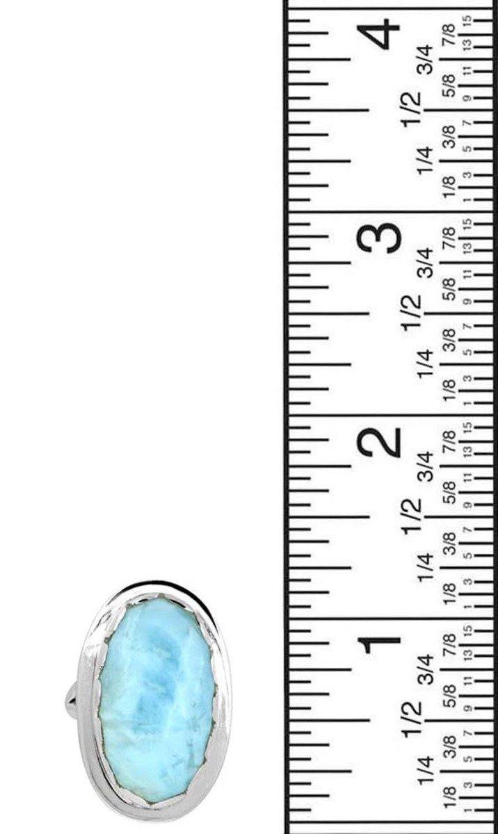 Larimar Solid 925 Sterling Silver Ring Jewelry - YoTreasure