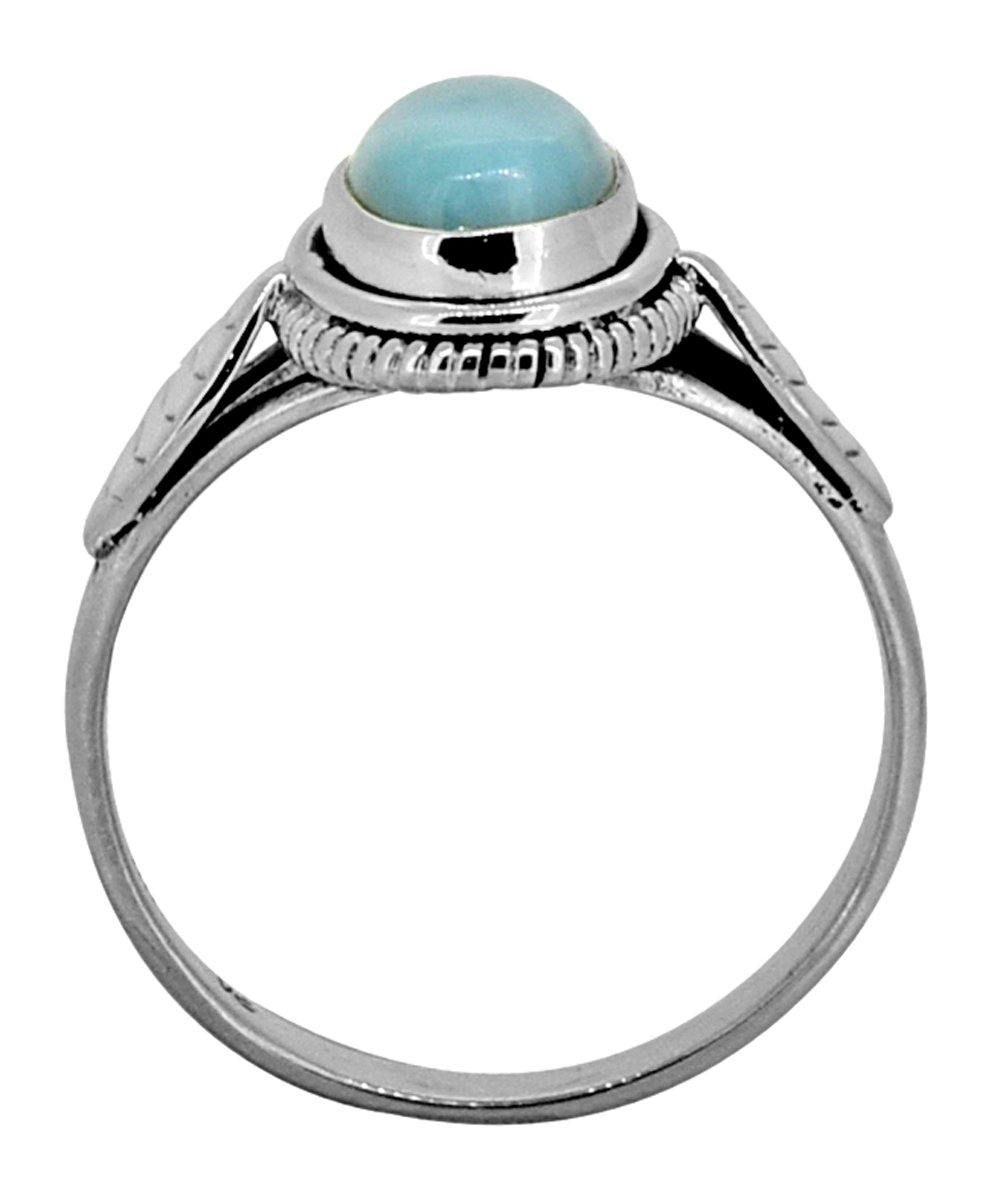 Natural Larimar Solid 925 Sterling Silver Ring Jewelry - YoTreasure