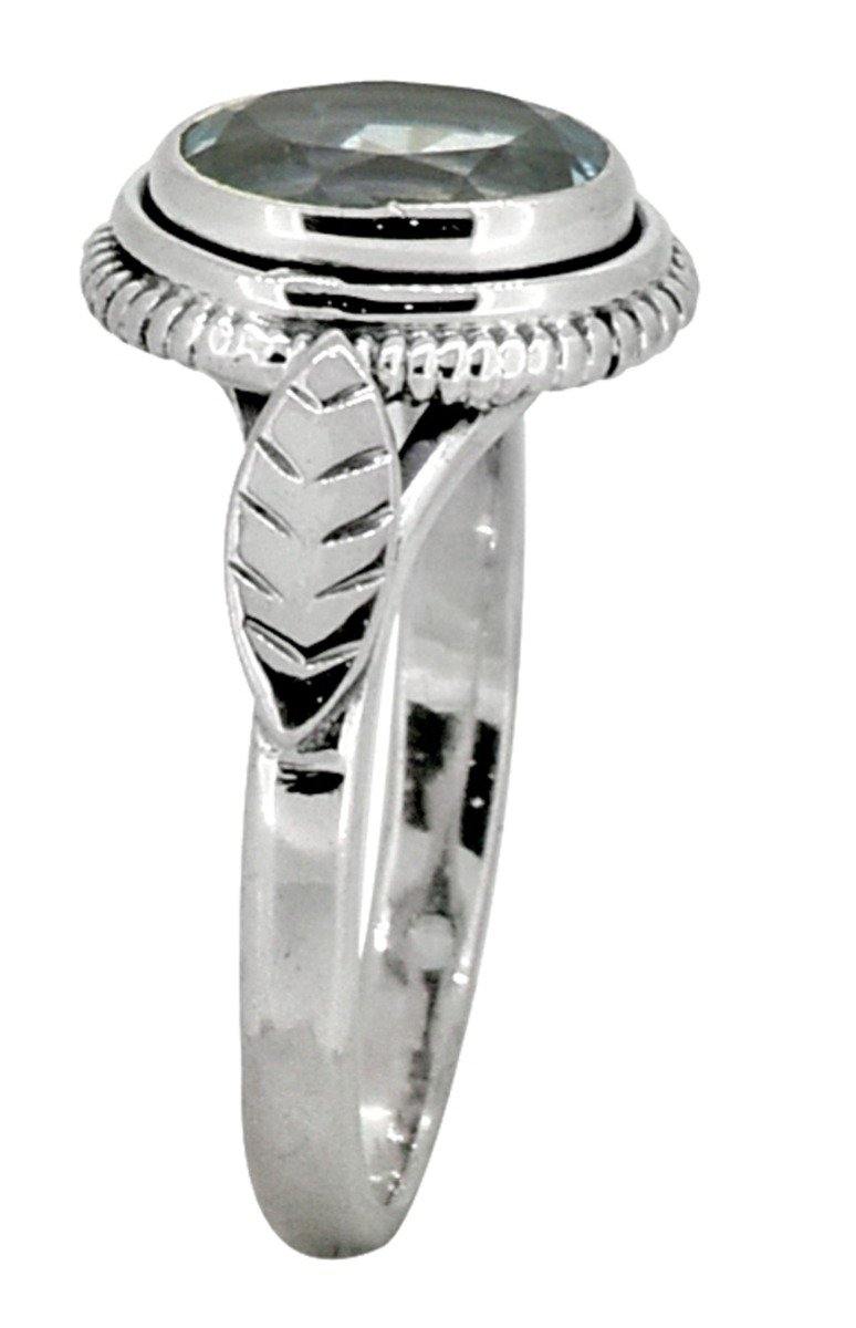 Natural Blue Topaz Solid 925 Sterling Silver Ring Jewelry - YoTreasure