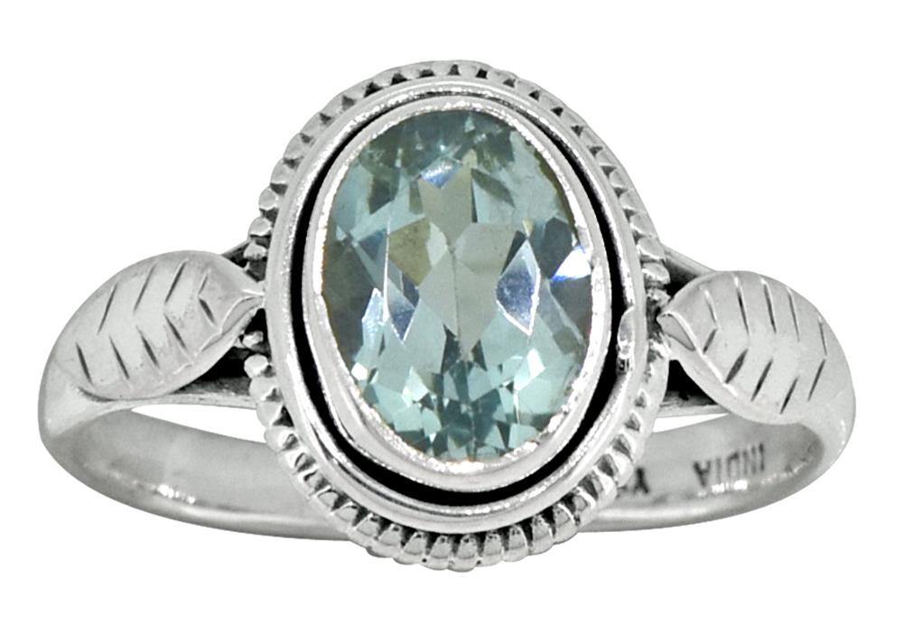 Natural Blue Topaz Solid 925 Sterling Silver Ring Jewelry - YoTreasure