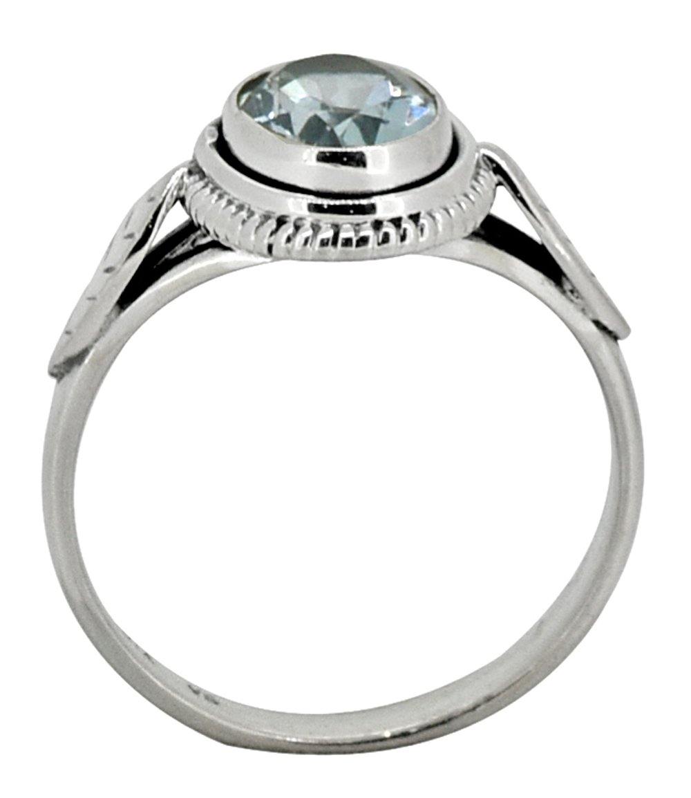 Natural Blue Topaz Solid 925 Sterling Silver Ring Jewelry - YoTreasure