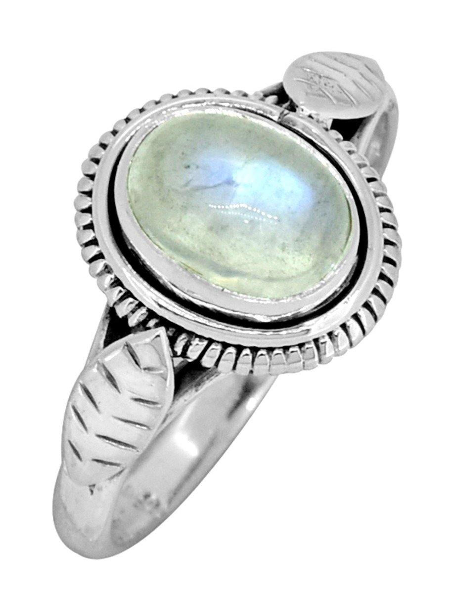 Rainbow Moonstone Solid 925 Sterling Silver Ring Jewelry - YoTreasure