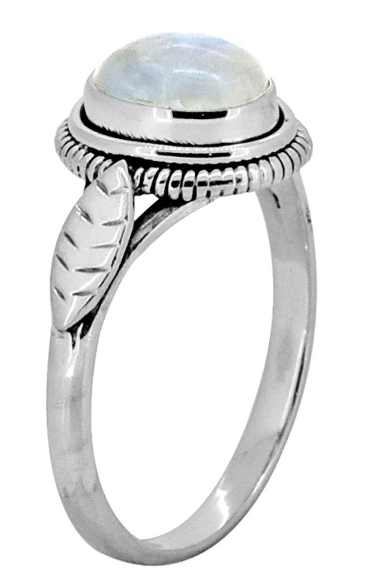 Rainbow Moonstone Solid 925 Sterling Silver Ring Jewelry - YoTreasure