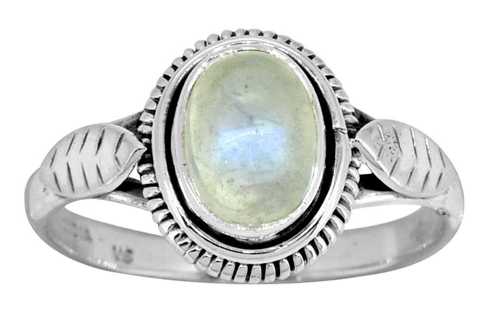 Rainbow Moonstone Solid 925 Sterling Silver Ring Jewelry - YoTreasure