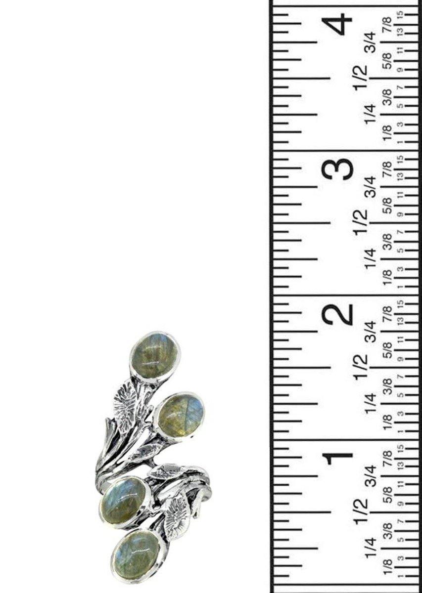 Labradorite Solid 925 Sterling Silver Bypass Ring Jewelry - YoTreasure