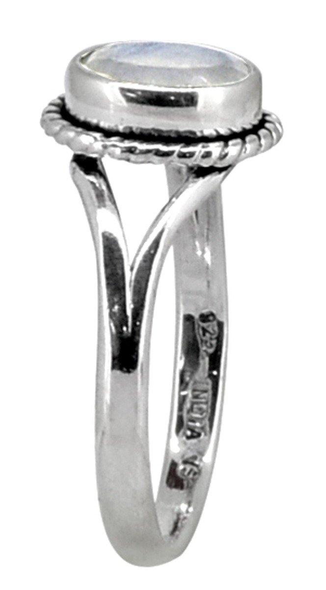 Rainbow Moonstone Solid 925 Sterling Silver Ring Jewelry - YoTreasure