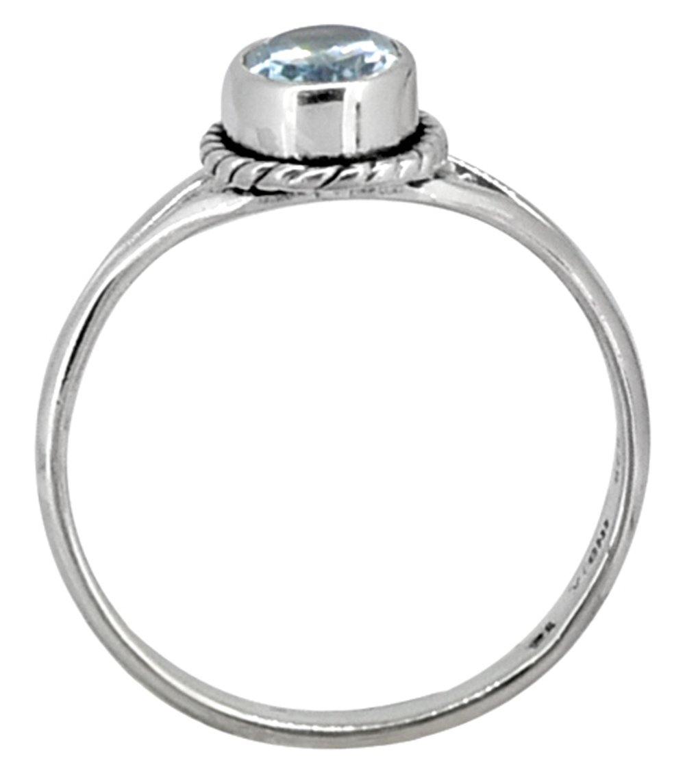 Blue Topaz Solid 925 Sterling Silver Split Shank Ring Jewelry - YoTreasure