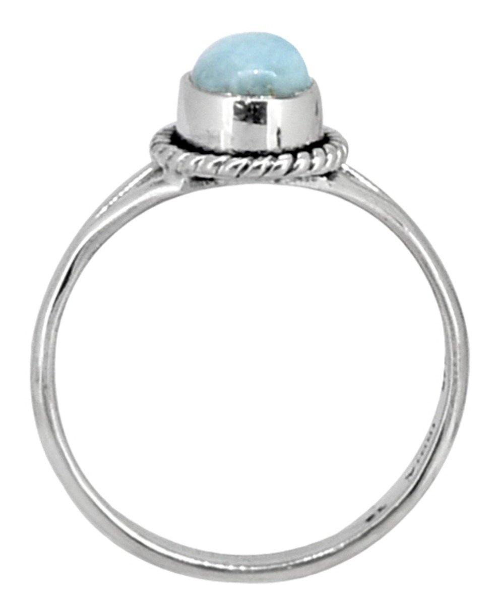 Natural Larimar Solid 925 Sterling Silver Ring Jewelry - YoTreasure