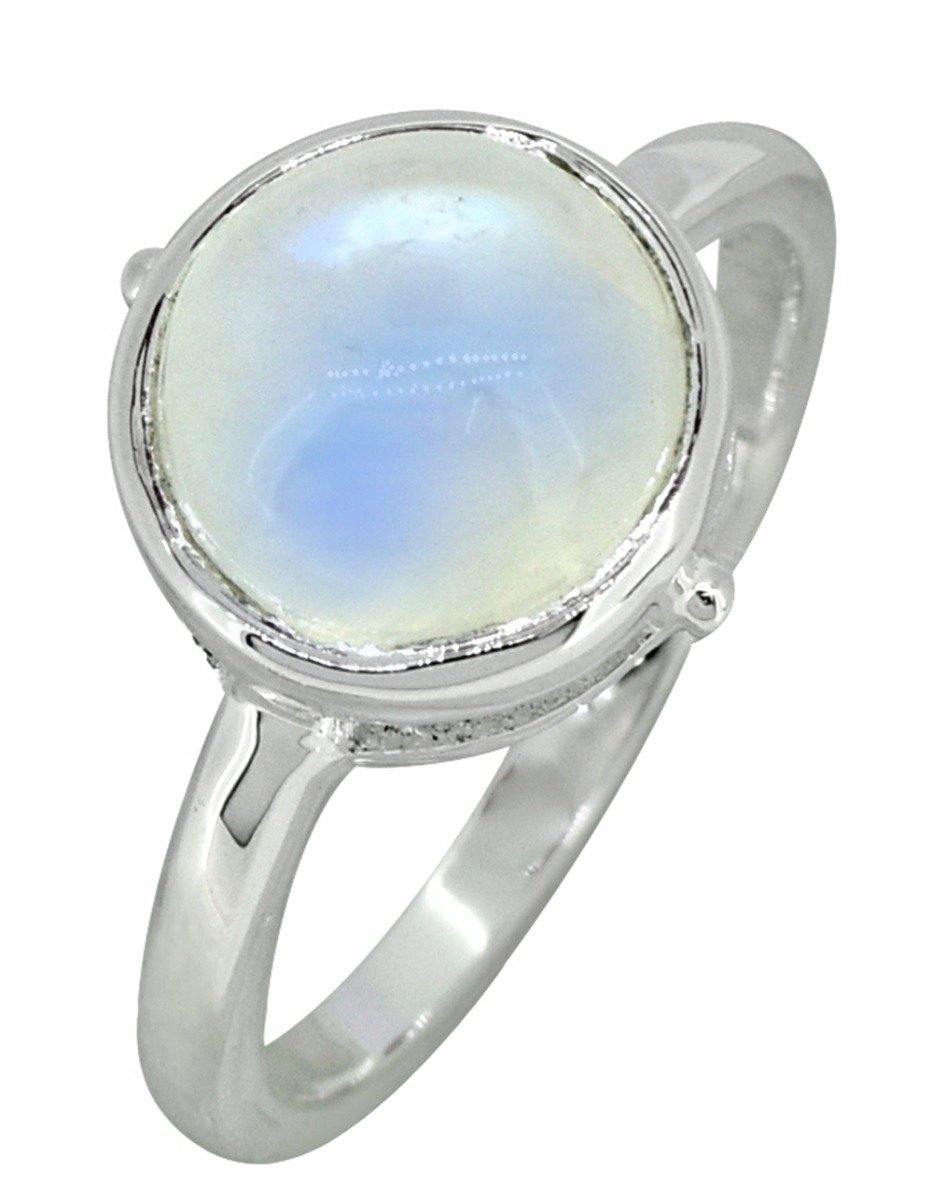 Rainbow Moonstone Solid 925 Sterling Silver Ring Jewelry - YoTreasure