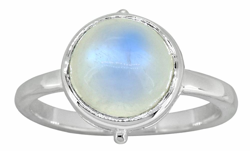 Rainbow Moonstone Solid 925 Sterling Silver Ring Jewelry - YoTreasure