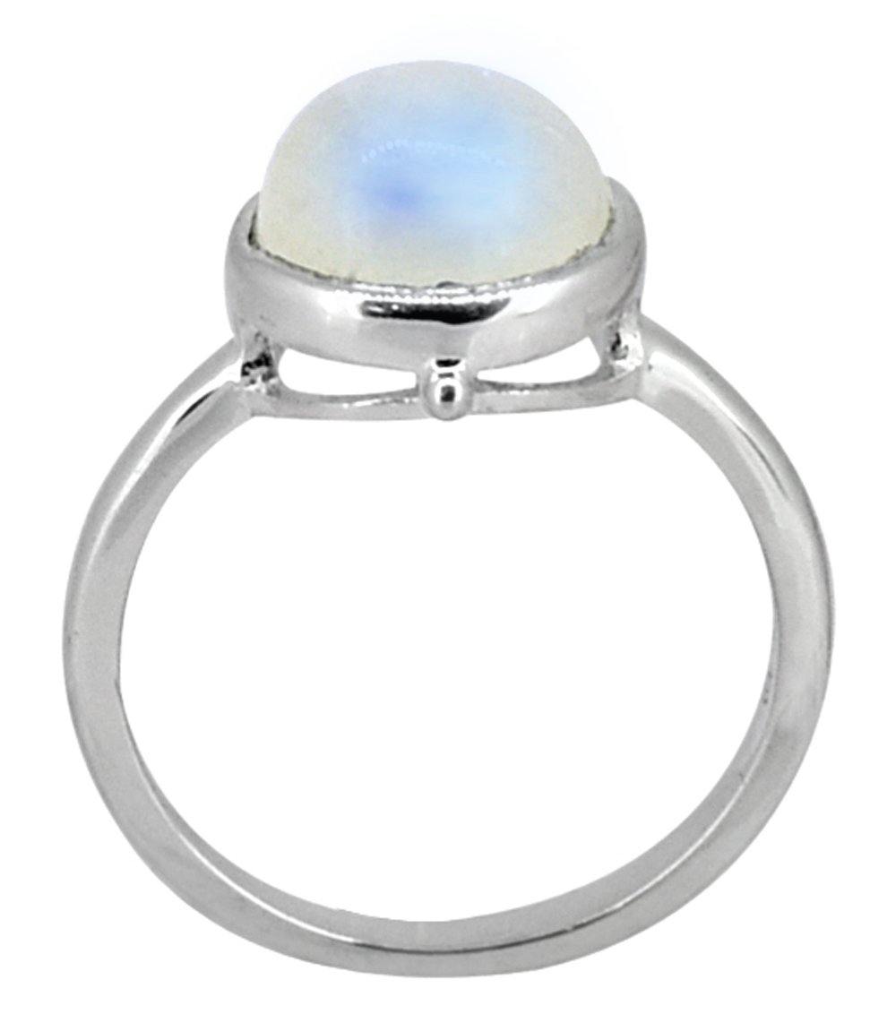 Rainbow Moonstone Solid 925 Sterling Silver Ring Jewelry - YoTreasure