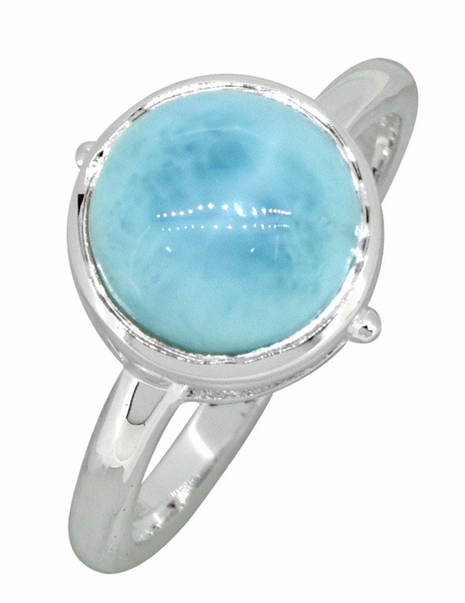 Natural Larimar Ring Solid 925 Sterling Silver Gemstone Jewelry - YoTreasure