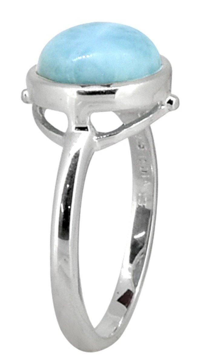 Natural Larimar Ring Solid 925 Sterling Silver Gemstone Jewelry - YoTreasure